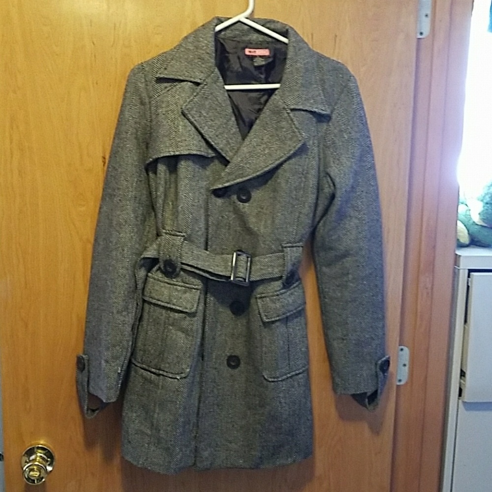 Herringbone pea coat